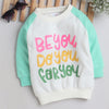 Girls 100% Cotton NA Sweatshirt - White & Green