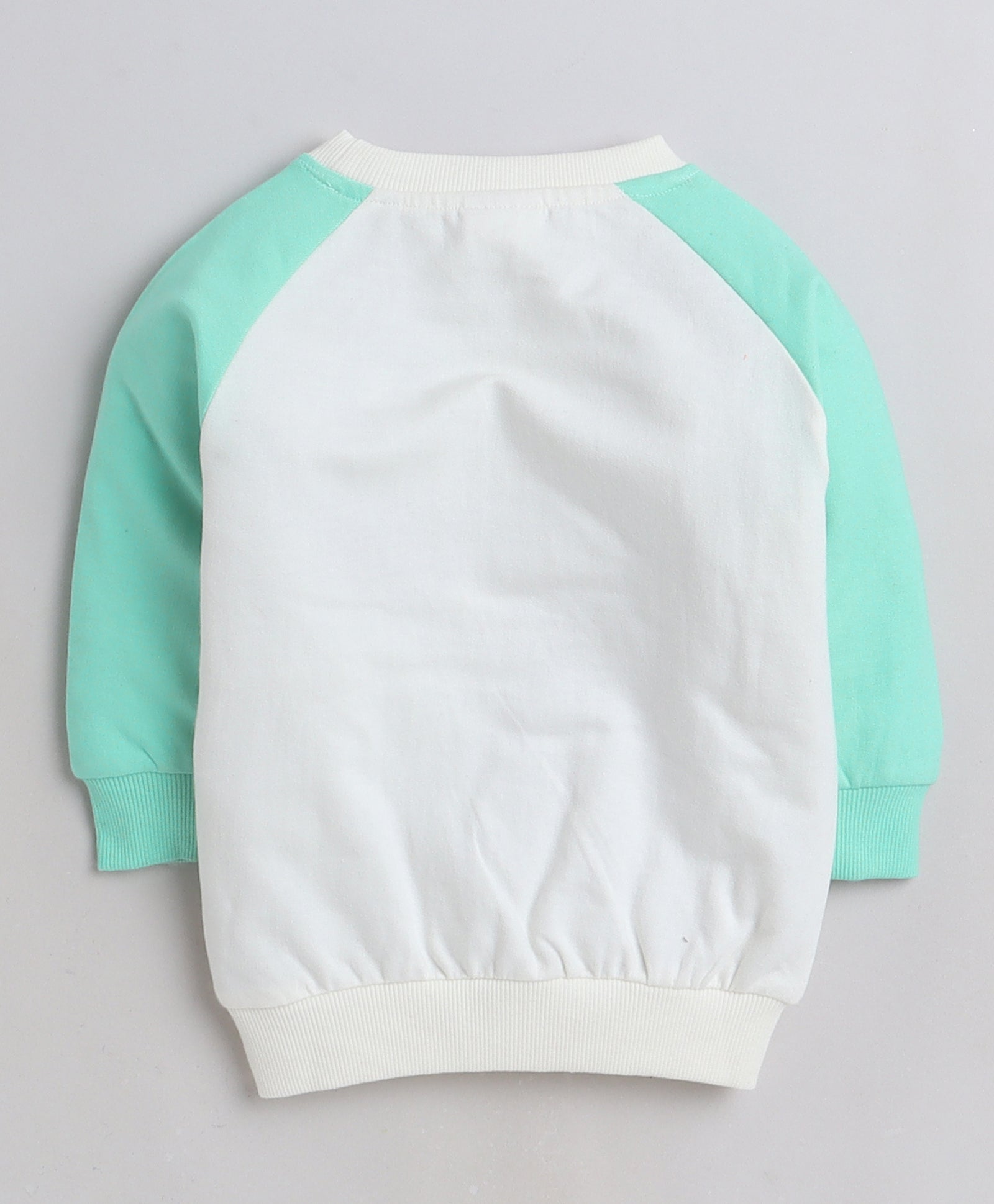 Girls 100% Cotton NA Sweatshirt - White & Green