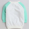 Girls 100% Cotton NA Sweatshirt - White & Green