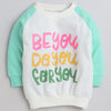 Girls 100% Cotton NA Sweatshirt - White & Green