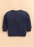 Bumzee Navy Animal Print Sweatshirt, Full Sleeves, 100% Cotton (Style Peb8655N)