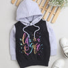 Girls 100% Cotton NA Sweatshirt - Black & Lavender