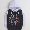 Girls 100% Cotton NA Sweatshirt - Black & Lavender