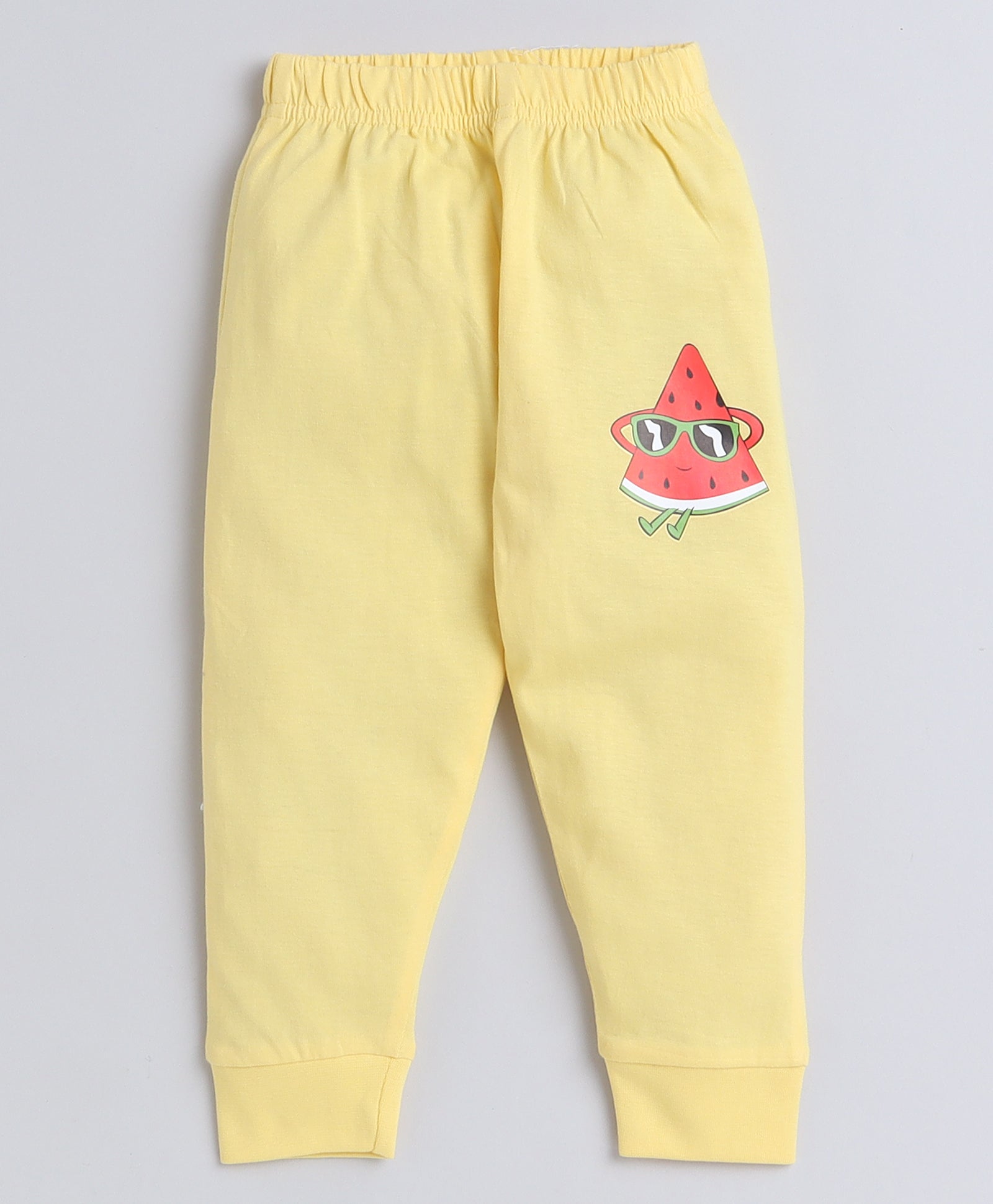 Girls 100% Cotton NA Pyjama - Yellow & Red