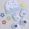 Boys 100% Cotton NA Cap Mitten Bootie - White & Sky Blue