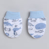 Boys 100% Cotton NA Cap Mitten Bootie - White & Sky Blue