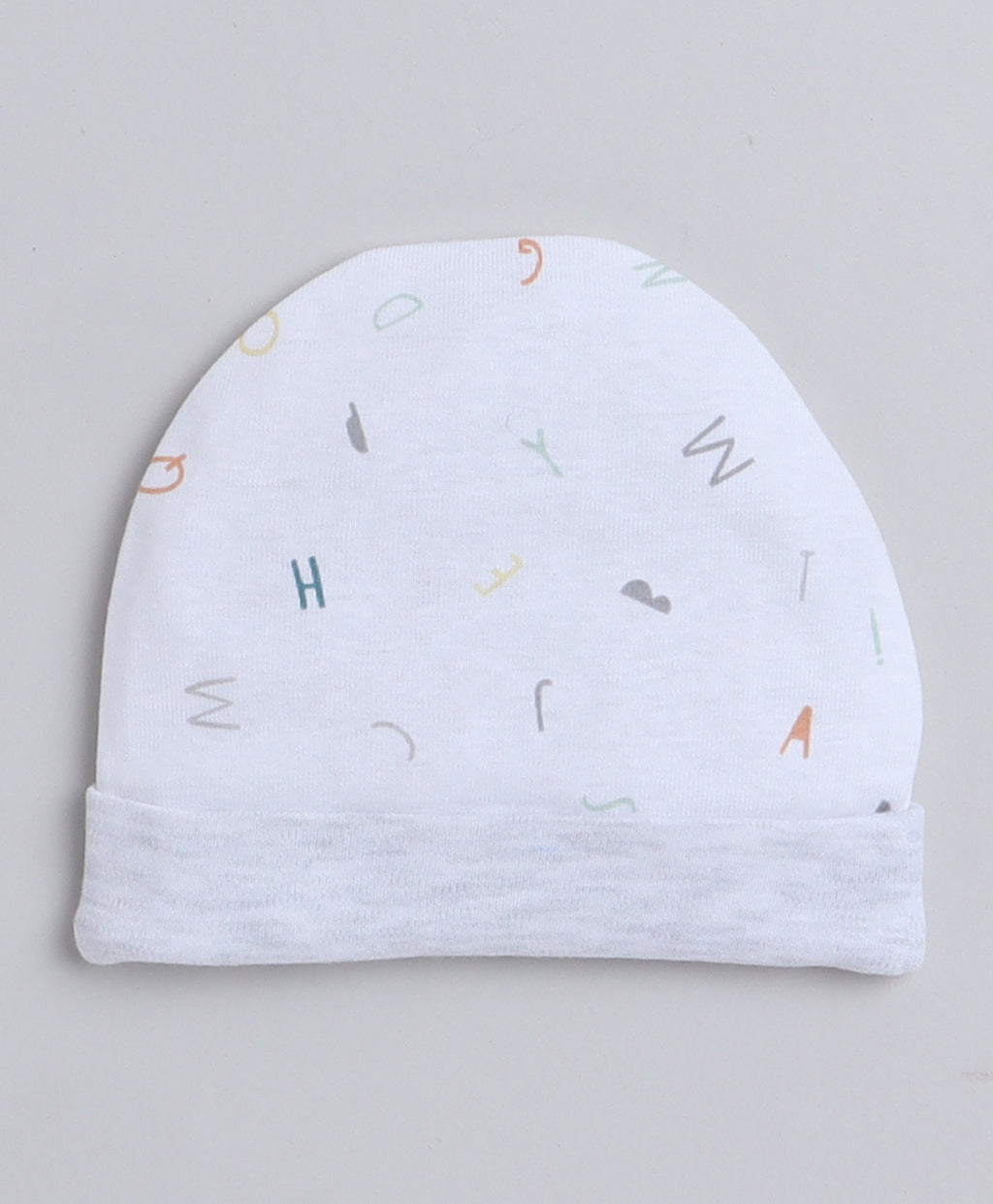 Bumzee White & Grey Graphic Print Cap, Mitten & Bootie Set, 100% Cotton
