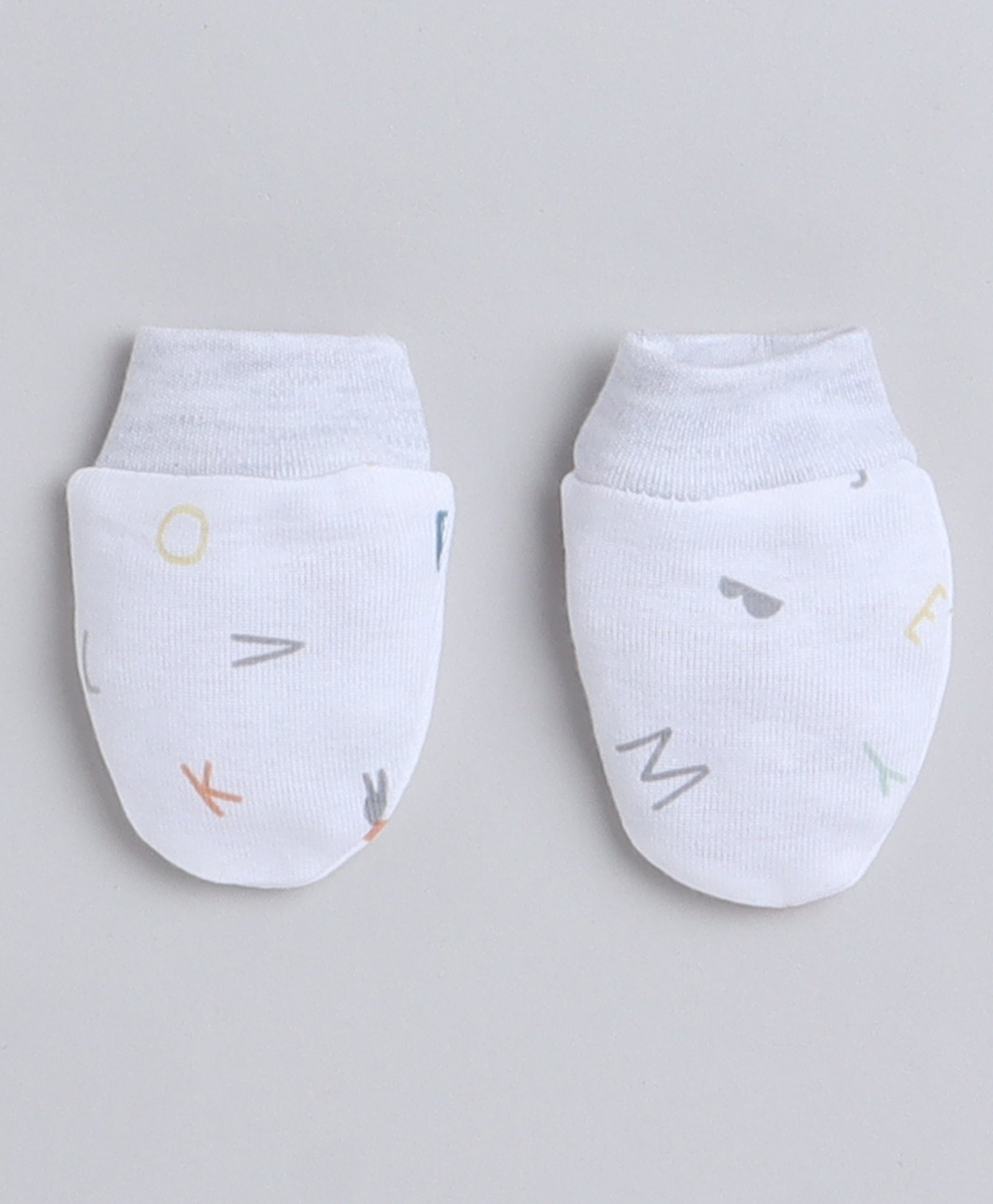 Boys 100% Cotton NA Cap Mitten Bootie - White & Grey