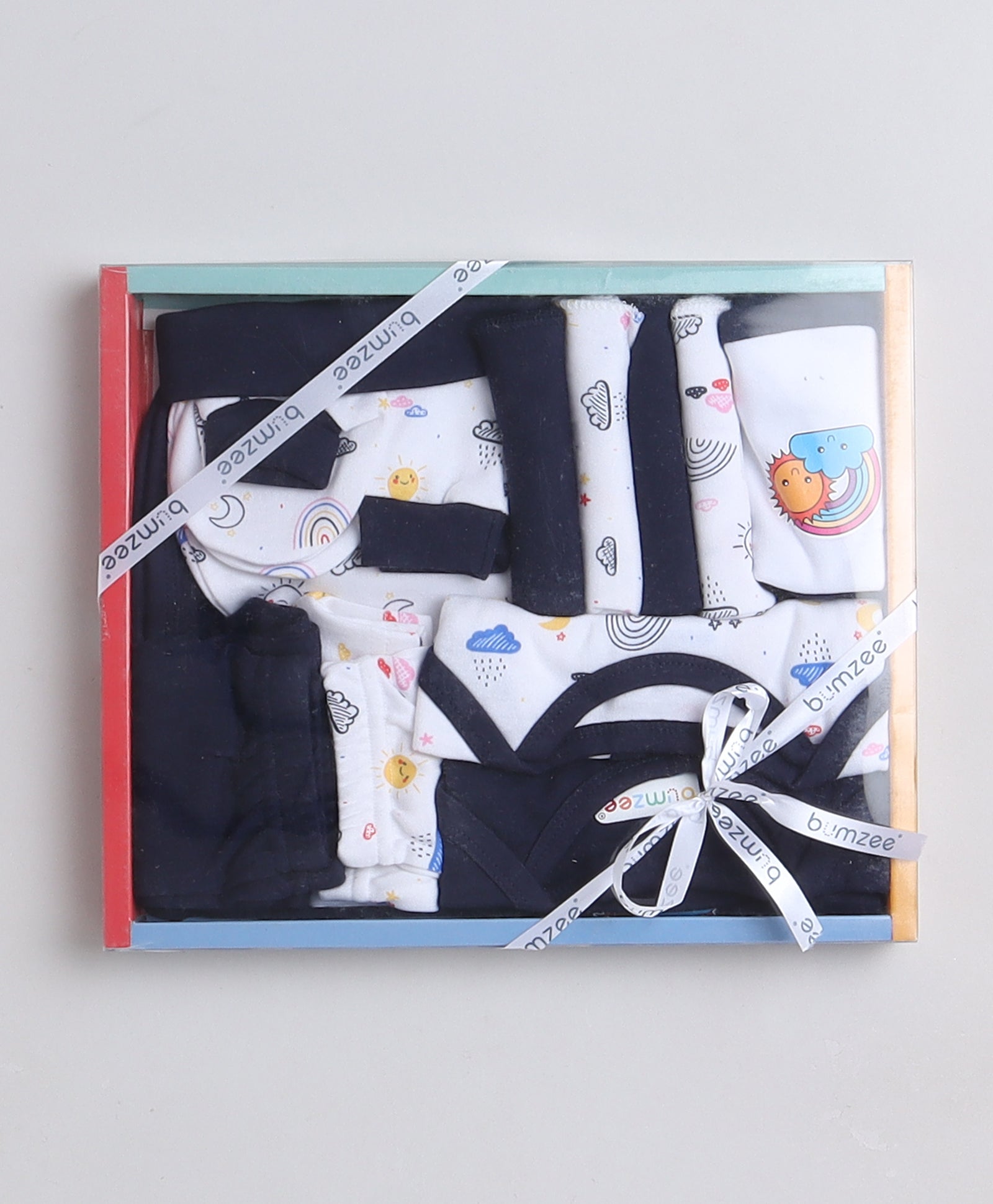 Boys 100% Cotton NA Gift set - Navy & White