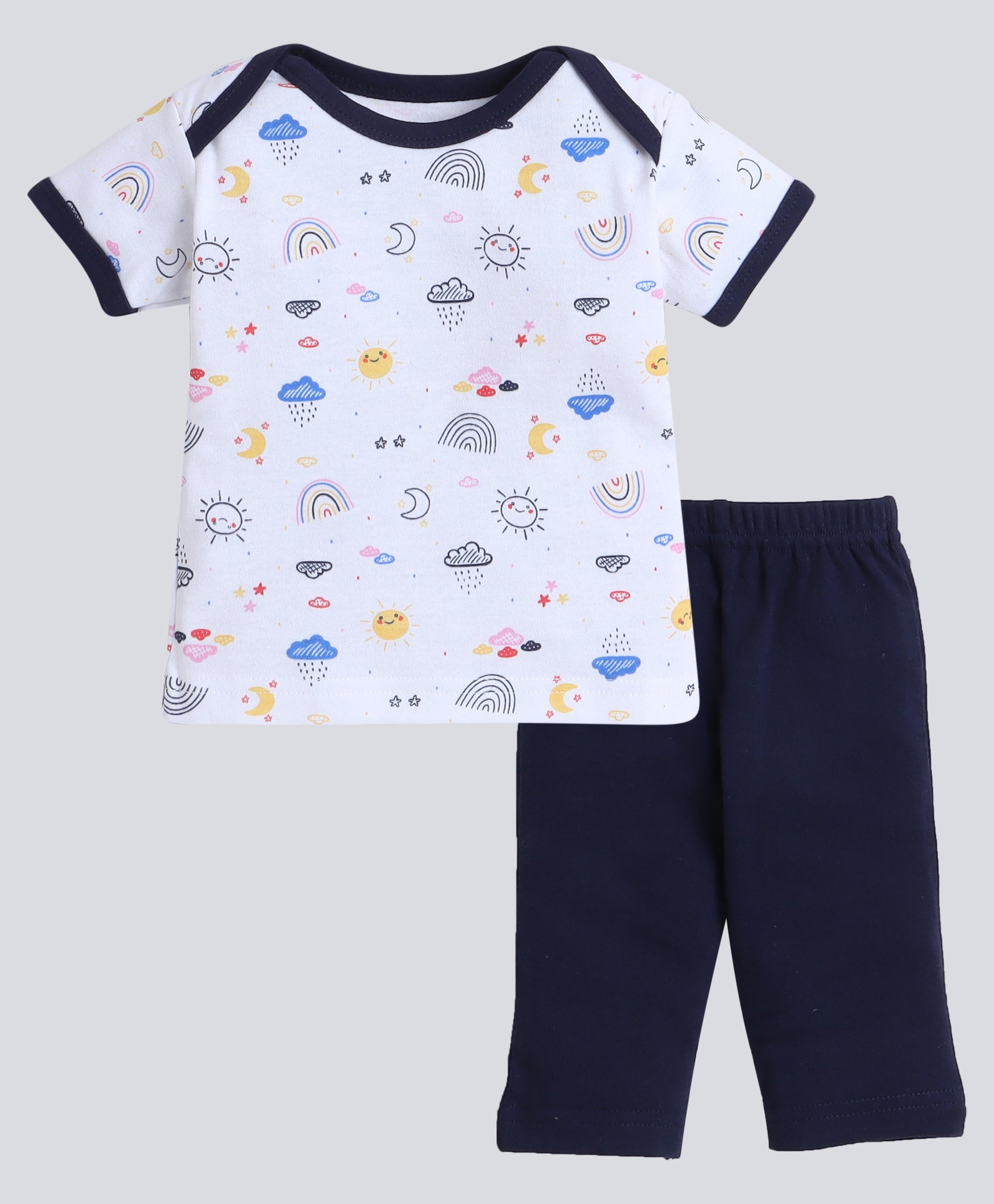 Boys 100% Cotton NA Gift set - Navy & White