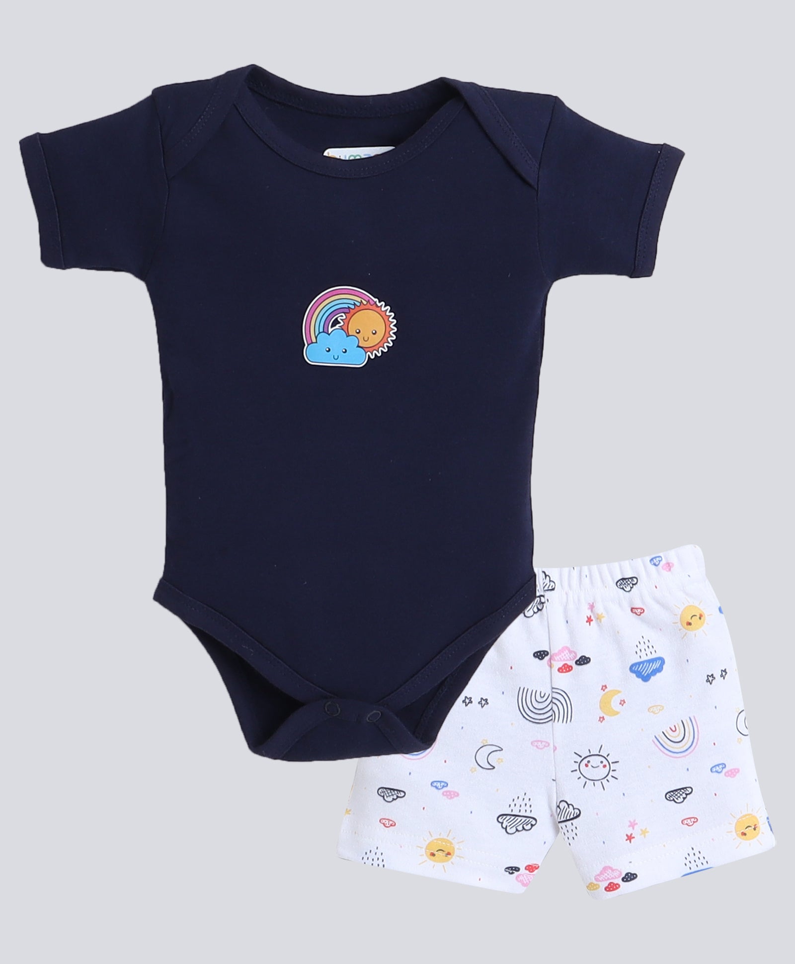 Boys 100% Cotton NA Gift set - Navy & White