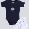Boys 100% Cotton NA Gift set - Navy & White