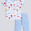Boys 100% Cotton NA Gift set - Sky Blue & White