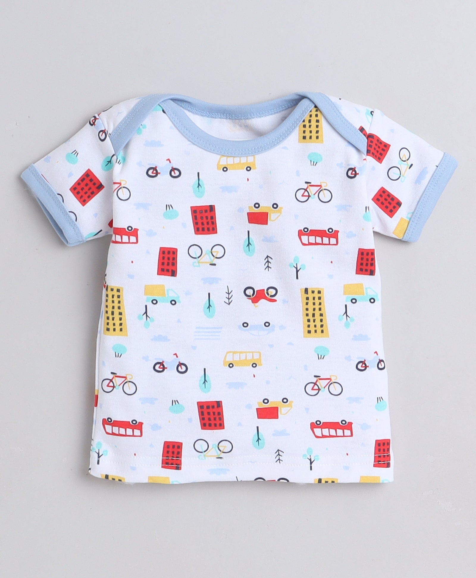 Boys 100% Cotton NA Gift set - Sky Blue & White