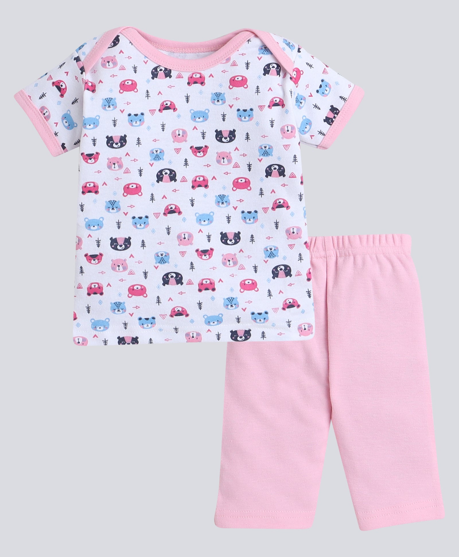 Girls 100% Cotton NA Gift set - Pink & White
