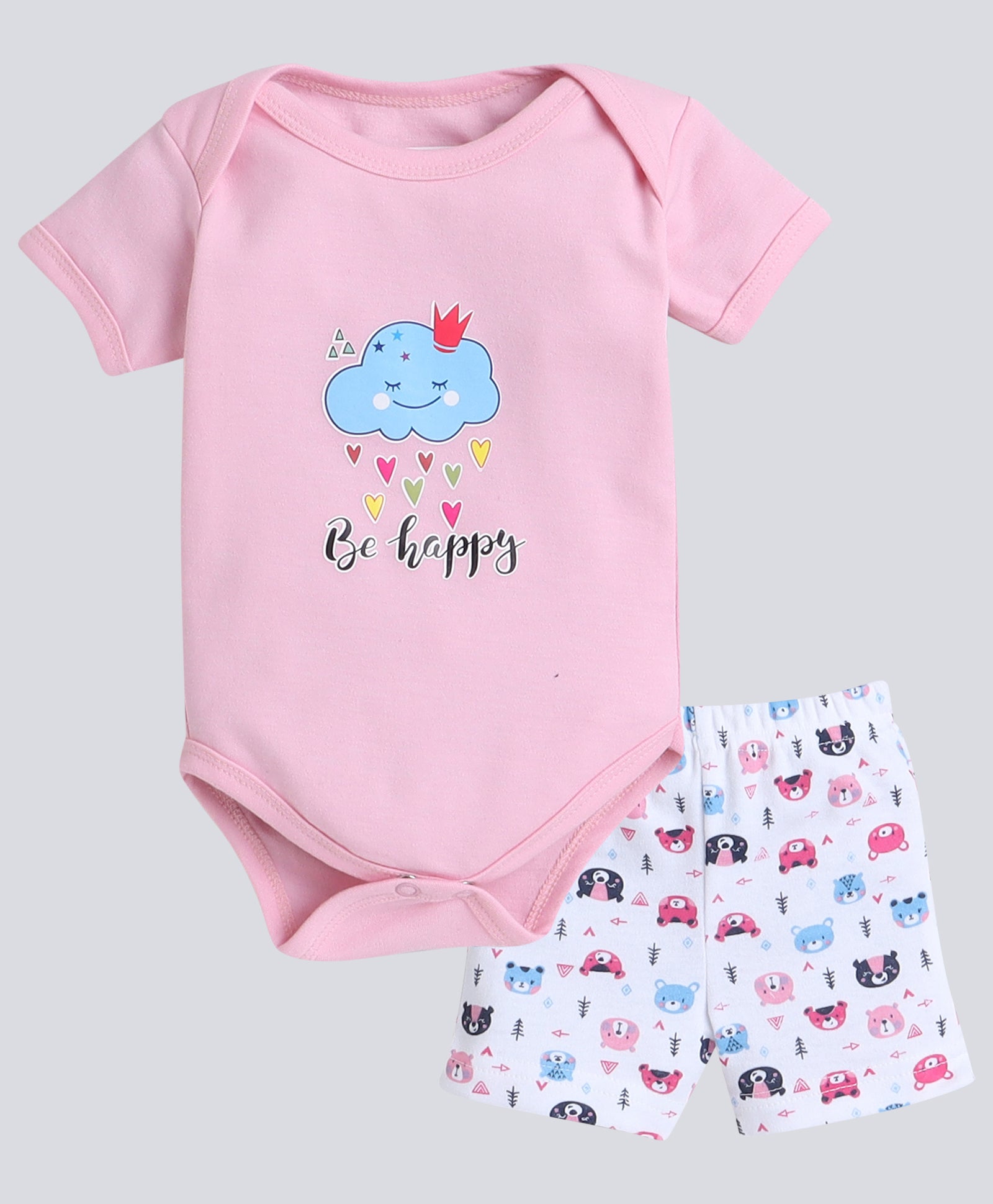 Girls 100% Cotton NA Gift set - Pink & White