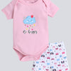 Girls 100% Cotton NA Gift set - Pink & White