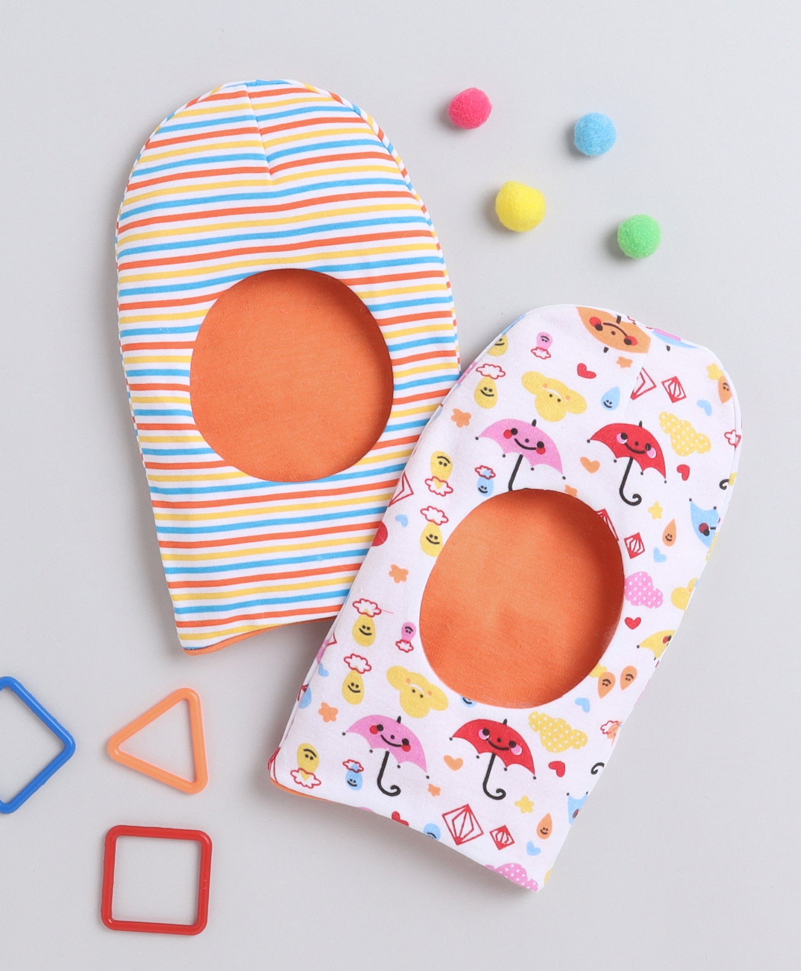 Boys 100% Cotton NA Monkey Cap - Orange & Multi
