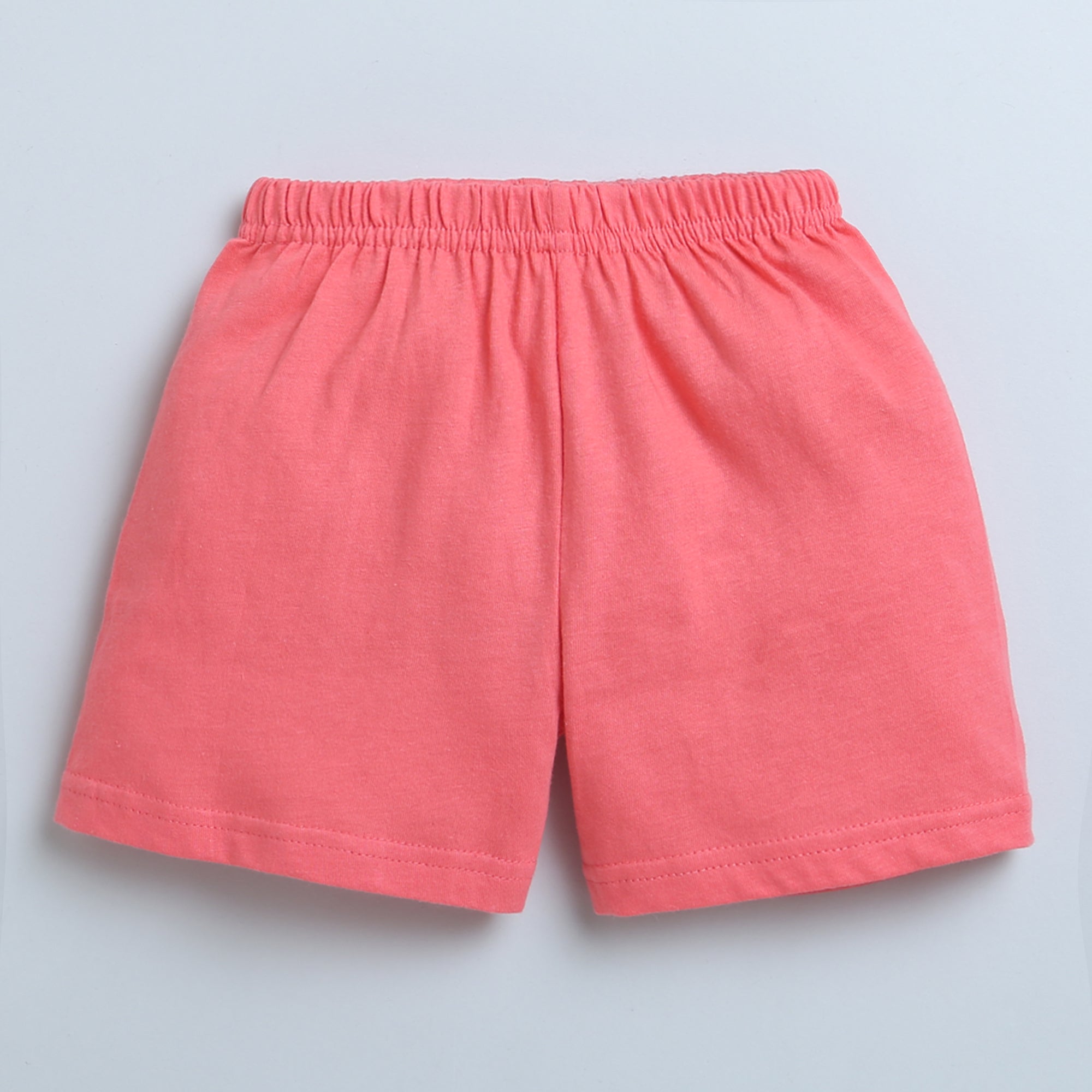 BUMZEE Coral & White Girls Shorts Pack Of 2