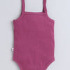 Girls 100% Cotton NA Bodysuit & Skirt Set - Mauve & White