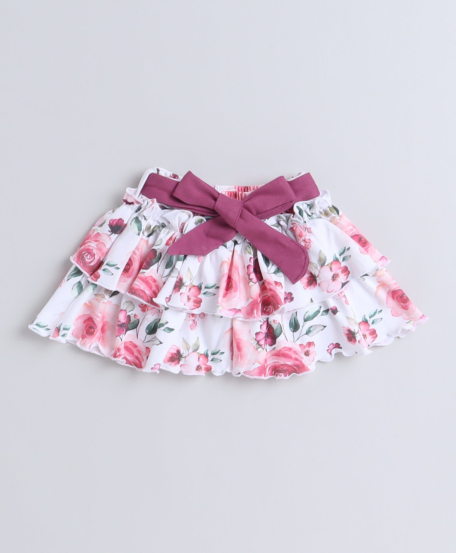 Girls 100% Cotton NA Bodysuit & Skirt Set - Mauve & White