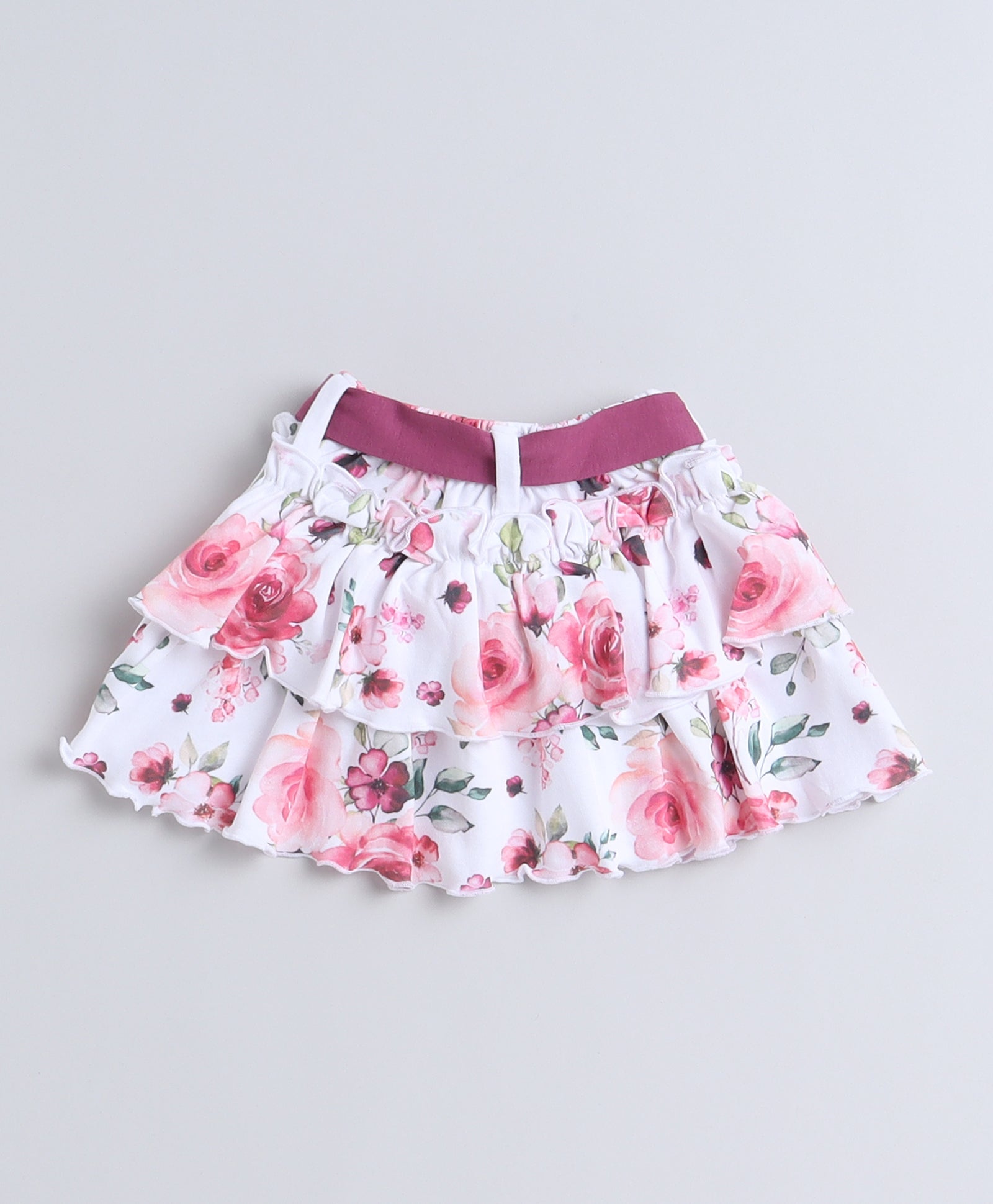 Girls 100% Cotton NA Bodysuit & Skirt Set - Mauve & White