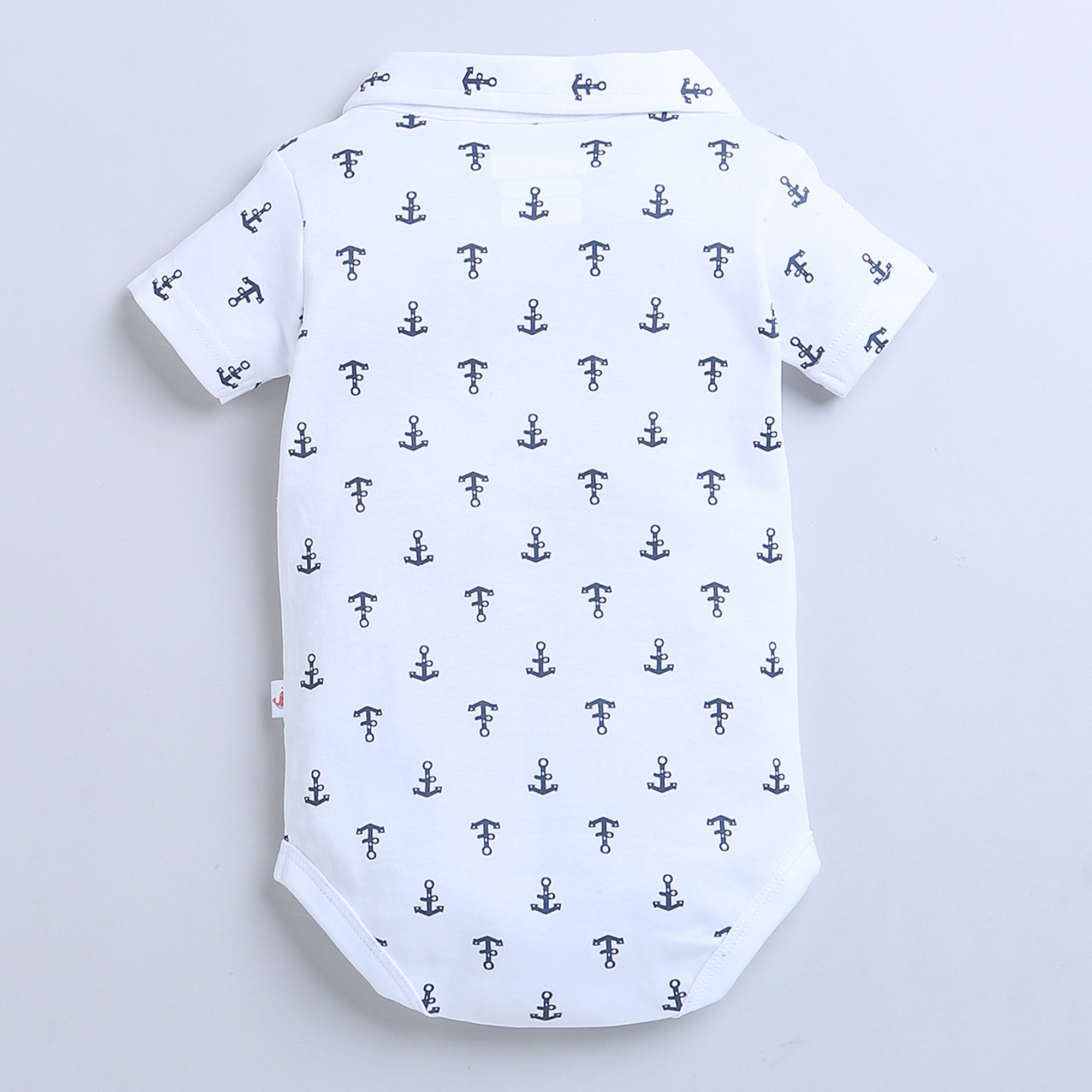 Boys 100% Cotton NA Bodysuit & Short Set - Navy & White