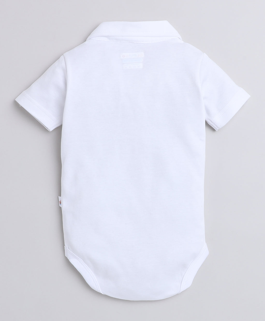 Bumzee Sky Blue & White Bodysuit & Short Set, Half Sleeves, 100% Cotton