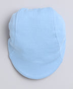 Bumzee Sky Blue & White Bodysuit & Short Set, Half Sleeves, 100% Cotton
