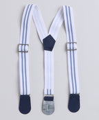 Bumzee Sky Blue & White Bodysuit & Short Set, Half Sleeves, 100% Cotton