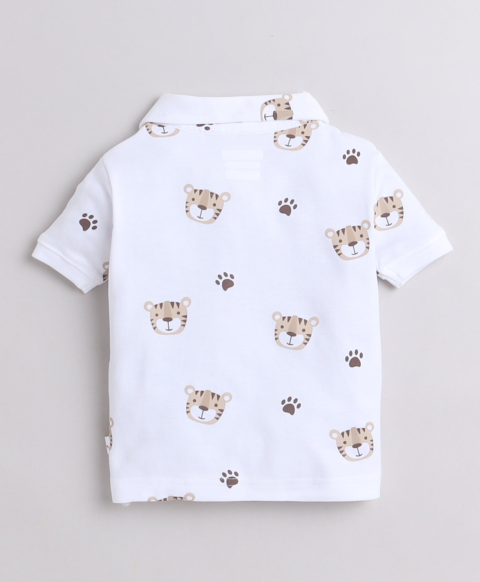 Boys 100% Cotton NA T-Shirt & Short Set - White & Brown