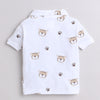 Boys 100% Cotton NA T-Shirt & Short Set - White & Brown