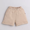 Boys 100% Cotton NA T-Shirt & Short Set - White & Brown
