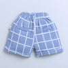 BUMZEE Sky Blue & White Boys Half Sleeves Shirt & Short Set With Bow Suspender & Cap