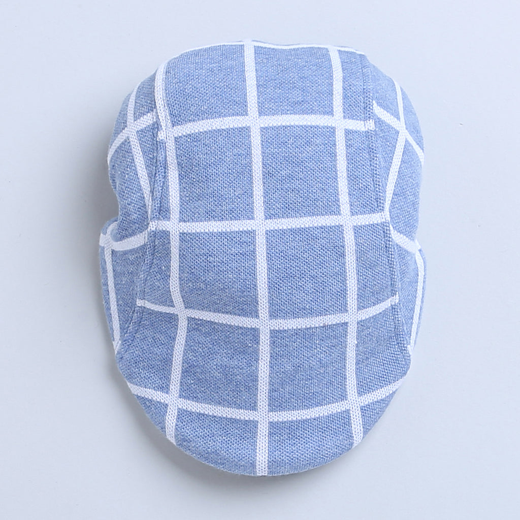Bumzee Sky Blue & White Checked Formal Set, Half Sleeves, 100% Cotton