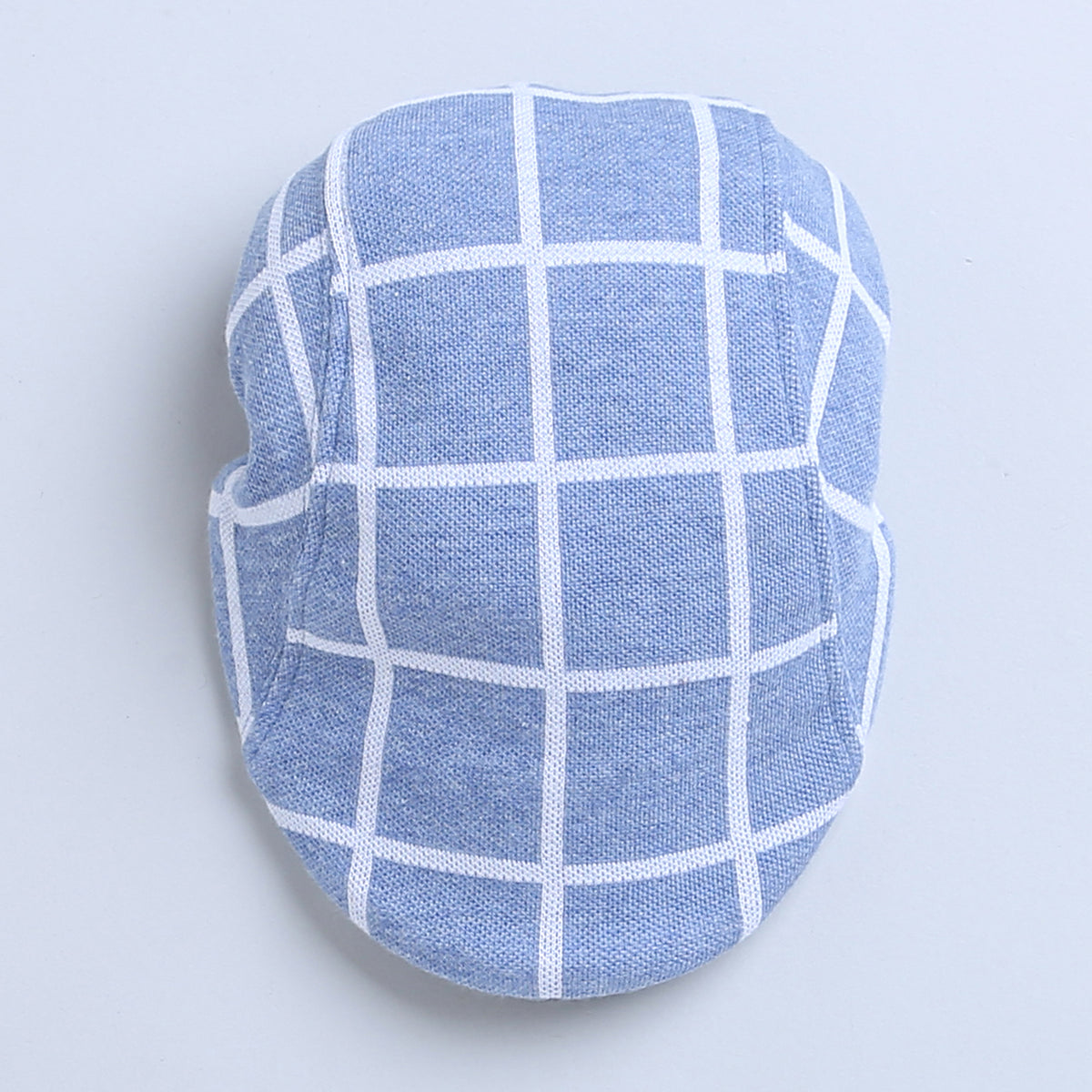 Bumzee Sky Blue & White Checked Formal Set, Half Sleeves, 100% Cotton