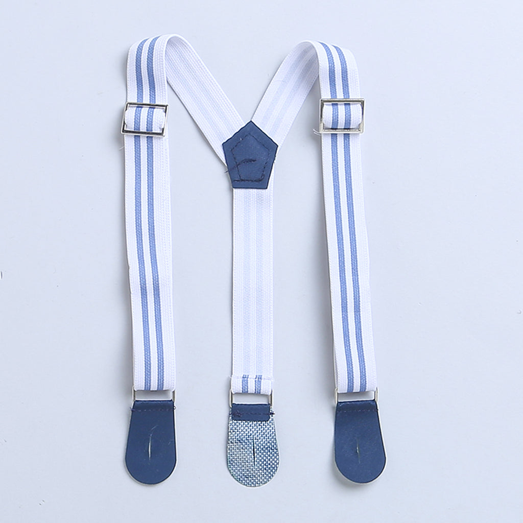 Bumzee Sky Blue & White Checked Formal Set, Half Sleeves, 100% Cotton