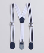 Bumzee Navy & White Checked Formal Set, Half Sleeves, 100% Cotton