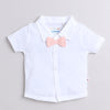 Boys 100% Cotton NA Formal Set - White & Peach