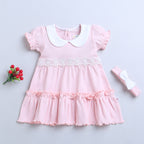 Bumzee Pink Frock, Half Sleeves, 100% Cotton