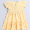 Yellow Girls Half Sleeves Cotton Frock With Headband