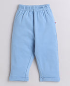 Bumzee Powder Blue & White Formal Set, Full Sleeves, 100% Cotton, with Waistcoat (Style Peb9069)