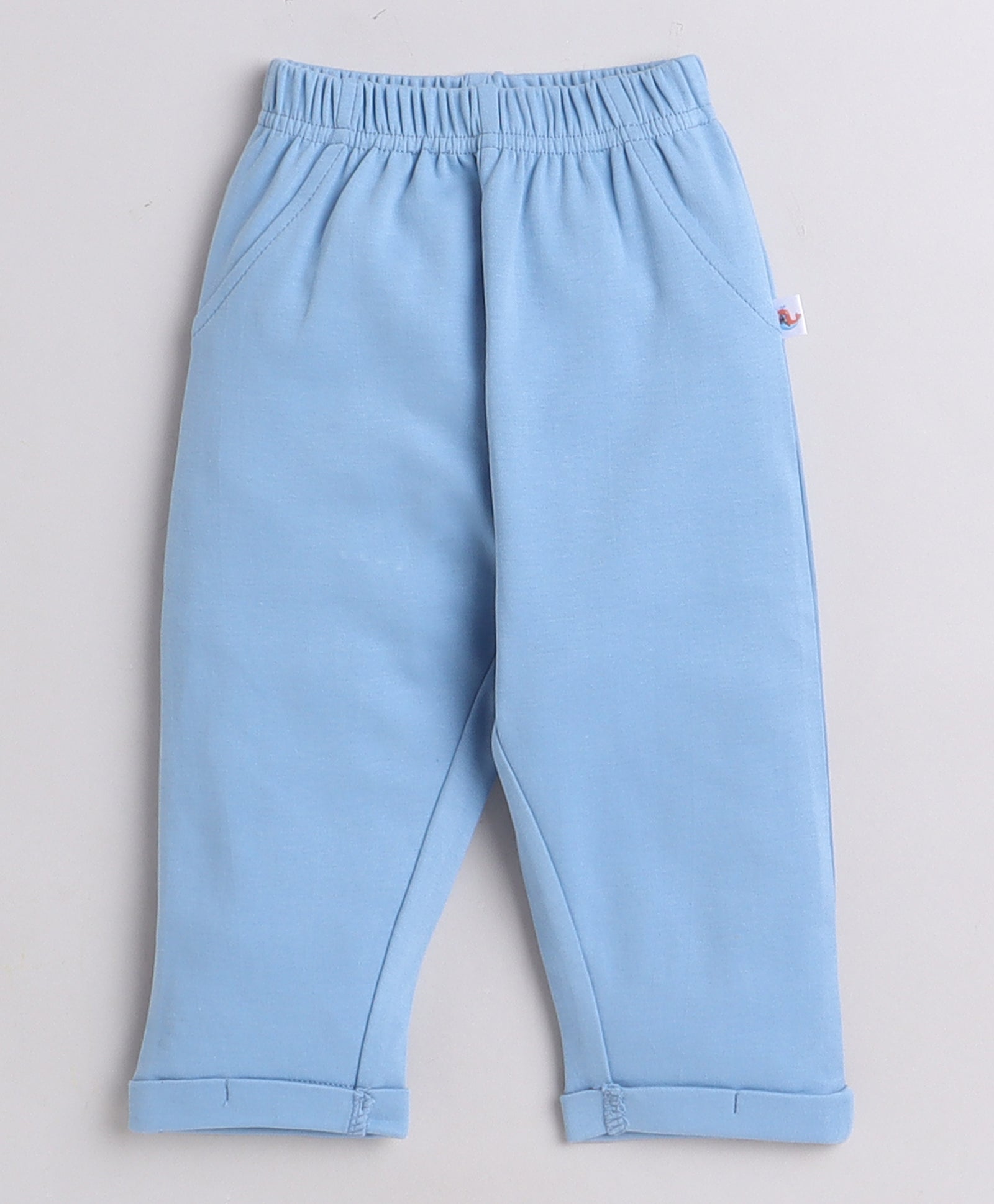 BUMZEE Powder Blue & White Boys Full Sleeves Shirt Waistcoat & Pant Set With Applique Bow