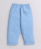 Bumzee Powder Blue & White Formal Set, Full Sleeves, 100% Cotton, with Waistcoat (Style Peb9069)