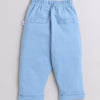 BUMZEE Powder Blue & White Boys Full Sleeves Shirt Waistcoat & Pant Set With Applique Bow