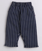 Bumzee Beige & Navy Striped Formal Set, Full Sleeves, 100% Cotton, with Suspender