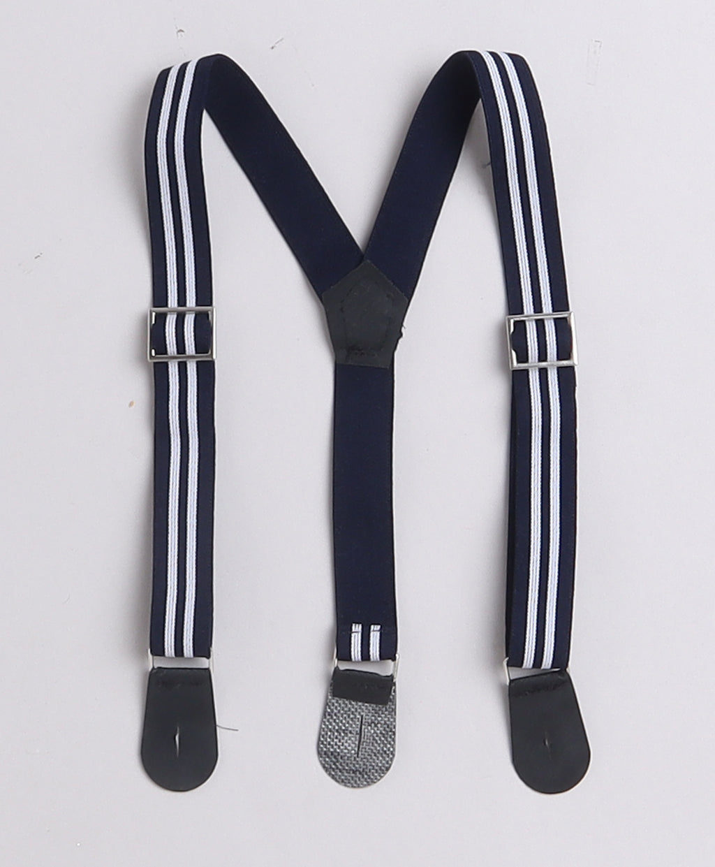 Bumzee Beige & Navy Striped Formal Set, Full Sleeves, 100% Cotton, with Suspender