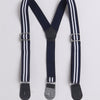 BUMZEE Beige & Navy Boys Full Sleeves Shirt Pant Set With Suspender & Cap