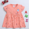 Coral Girls Half Sleeves Cotton Frock