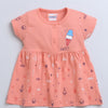 Coral Girls Half Sleeves Cotton Frock